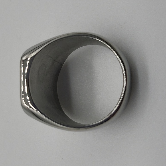 326- Stainless Steel Handmade Men's Ring Letter D Engraved Size 9 NWT - Picture 6 of 8